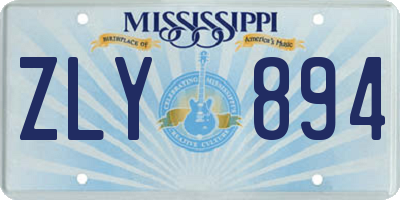 MS license plate ZLY894