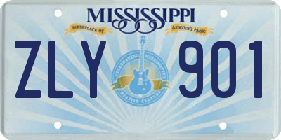 MS license plate ZLY901