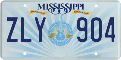 MS license plate ZLY904