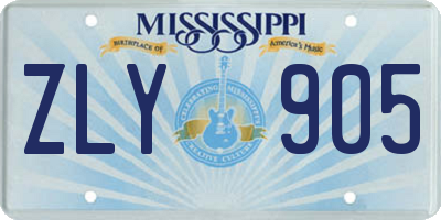 MS license plate ZLY905
