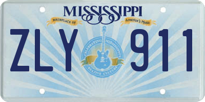 MS license plate ZLY911