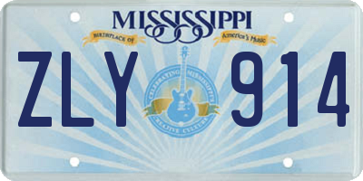 MS license plate ZLY914