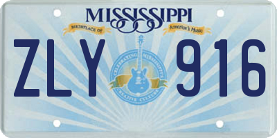 MS license plate ZLY916