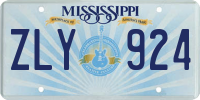 MS license plate ZLY924