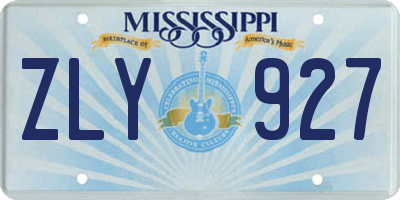 MS license plate ZLY927