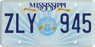 MS license plate ZLY945
