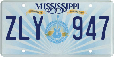 MS license plate ZLY947