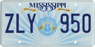 MS license plate ZLY950