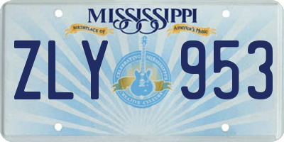 MS license plate ZLY953