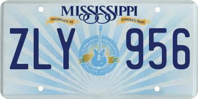 MS license plate ZLY956