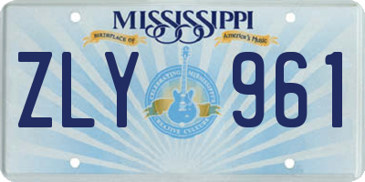 MS license plate ZLY961