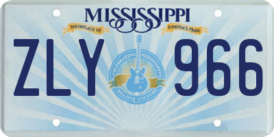 MS license plate ZLY966