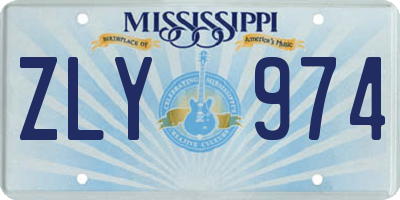 MS license plate ZLY974