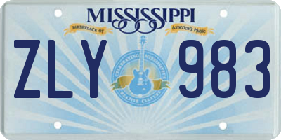 MS license plate ZLY983