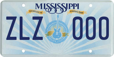 MS license plate ZLZ000