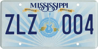 MS license plate ZLZ004