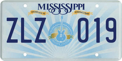 MS license plate ZLZ019
