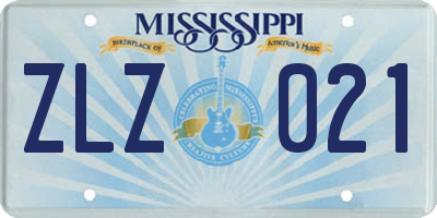 MS license plate ZLZ021