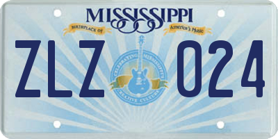 MS license plate ZLZ024