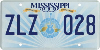 MS license plate ZLZ028