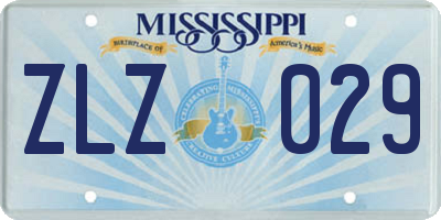 MS license plate ZLZ029