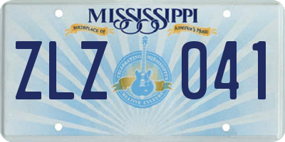 MS license plate ZLZ041