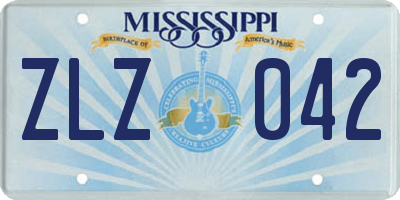 MS license plate ZLZ042
