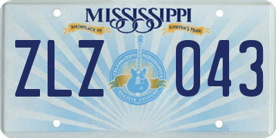 MS license plate ZLZ043