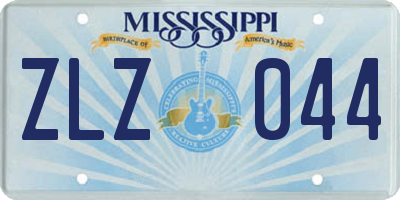 MS license plate ZLZ044