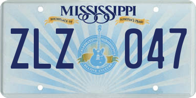 MS license plate ZLZ047