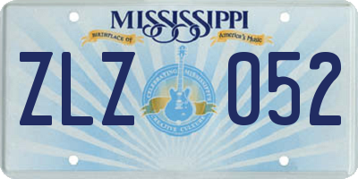 MS license plate ZLZ052