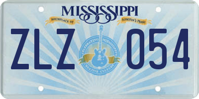 MS license plate ZLZ054