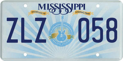 MS license plate ZLZ058