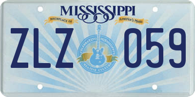 MS license plate ZLZ059