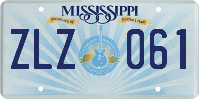 MS license plate ZLZ061