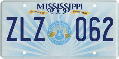 MS license plate ZLZ062
