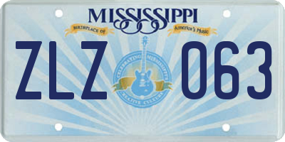 MS license plate ZLZ063
