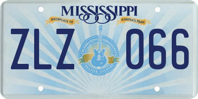 MS license plate ZLZ066