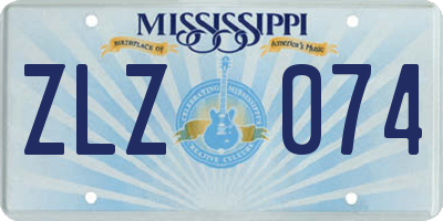 MS license plate ZLZ074