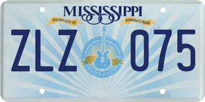 MS license plate ZLZ075