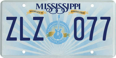 MS license plate ZLZ077