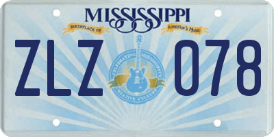 MS license plate ZLZ078