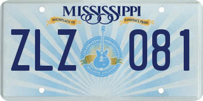 MS license plate ZLZ081