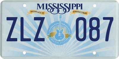 MS license plate ZLZ087