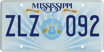 MS license plate ZLZ092