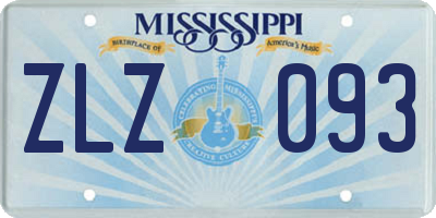 MS license plate ZLZ093