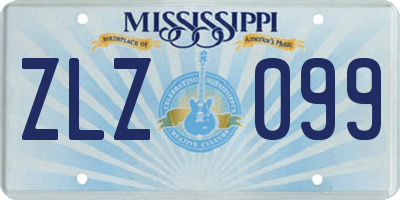MS license plate ZLZ099