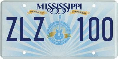 MS license plate ZLZ100