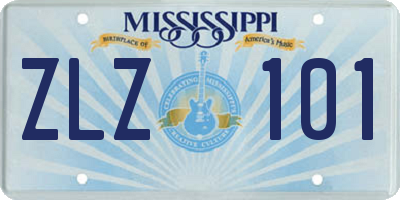 MS license plate ZLZ101