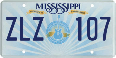 MS license plate ZLZ107